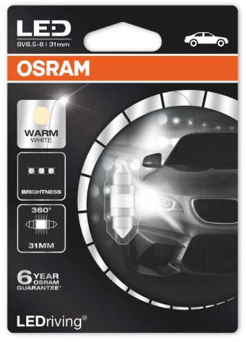 Лампа светодиодная Osram LEDriving WarmWhite Festoon 31 12V SV8,5 (6497WW01B) Osram 6497WW 01B (OSRAM: 6497WW 01B)