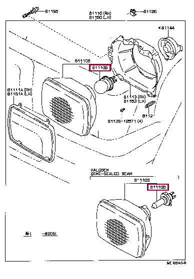 Лампа галогенная H4 12V (9098122006) Toyota 90981-22006 (TOYOTA: 90981-22006)