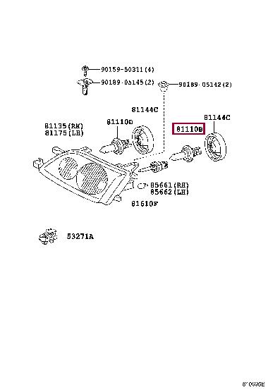 Лампа галогенная H7 12V 55W (9098113079) Toyota 90981-13079 (TOYOTA: 90981-13079)