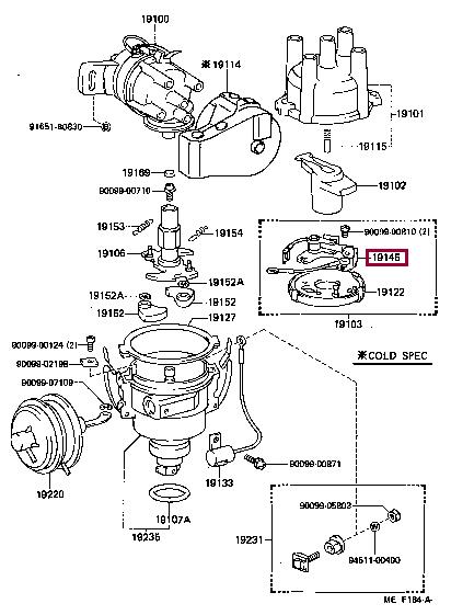 Прерыватель системы зажигания (1914510020) Toyota 19145-10020 (TOYOTA: 19145-10020)