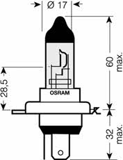 Лампа галогенная Osram Cool Blue Intense H4 12V 60/55W (2 шт.) (64193CBI02B) Osram 64193CBI-02B (OSRAM: 64193CBI-02B)