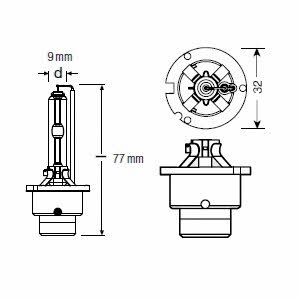 Лампа ксеноновая D2S 85V 35W (66240CB) Osram 66240CB (OSRAM: 66240CB)