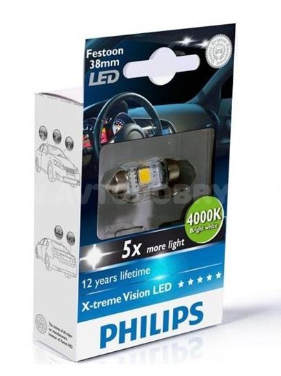 Лампа светодиодная Philips X-TremeUltinon LED Festoon 38 12V SV8,5 (12858X1) Philips 12858X1 (PHILIPS: 12858X1)