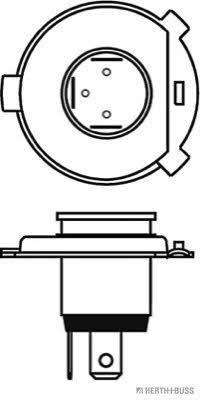 Лампа галогенная H4 24V 75/70W (89901098) H+B Elparts 89901098 (H+B Elparts: 89901098)