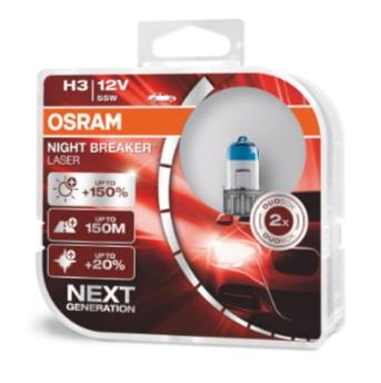 Лампа галогенная Osram Night Breaker Laser +150% H3 12V 55W (2 шт.) (64151NLHCB) Osram 64151NL-HCB (OSRAM: 64151NL-HCB)