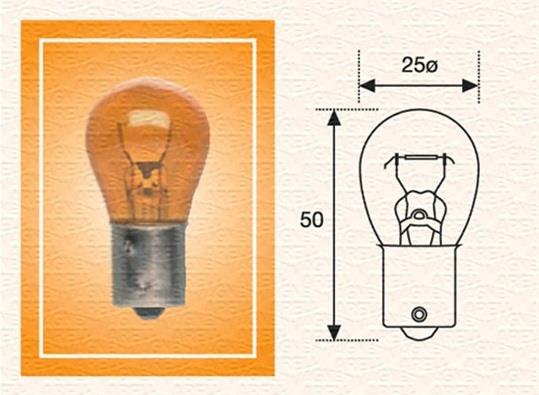 Лампа накаливания желтая PY21W 24V 21W (PY21W24) Magneti marelli PY21W 24 (MAGNETI MARELLI: PY21W 24)