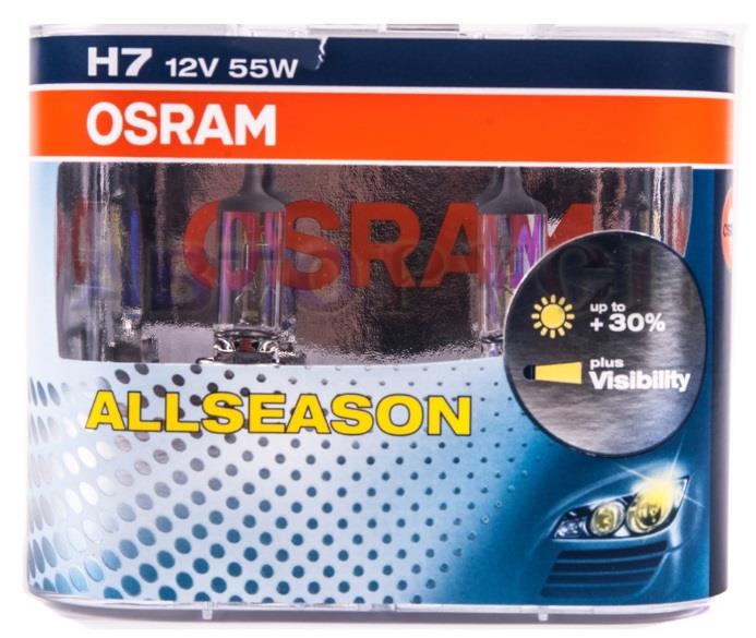 Лампа галогенная Osram Off-Road AllSeason H7 12V 55W (2 шт.) (64210ALLHCBDUO) Osram 64210-ALL-HCB-DUO (OSRAM: 64210-ALL-HCB-DUO)