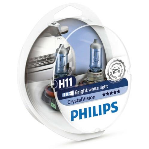 Лампа галогенная Philips CristalVision H11 +W5W 12V 55W (2+2 шт.) (12362CVSM) Philips 12362CVSM (PHILIPS: 12362CVSM)