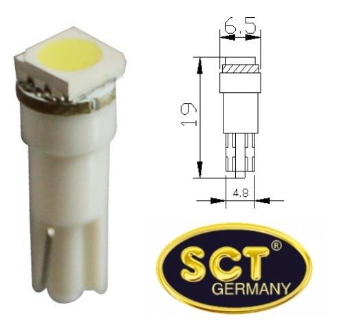 Лампа светодиодная T5 24V 1,2W W2,1x4,5d (210308) SCT 210308 (SCT: 210308)