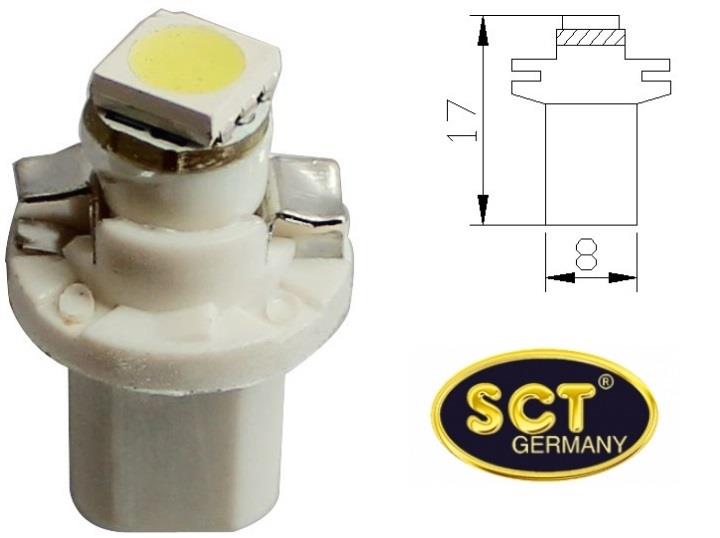 Лампа светодиодная BAX 12V B8,5d (210315) SCT 210315 (SCT: 210315)