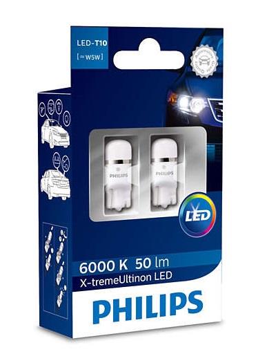 Лампа светодиодная Philips X-TremeUltinon LED T10 12V W2,1x9,5d (127996KX2) Philips 127996KX2 (PHILIPS: 127996KX2)