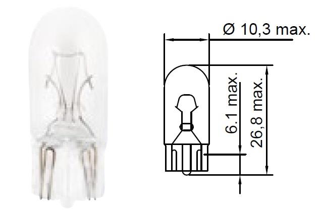 Лампа накаливания W5W 12V 5W (R801) Ring R801 (Ring: R801)