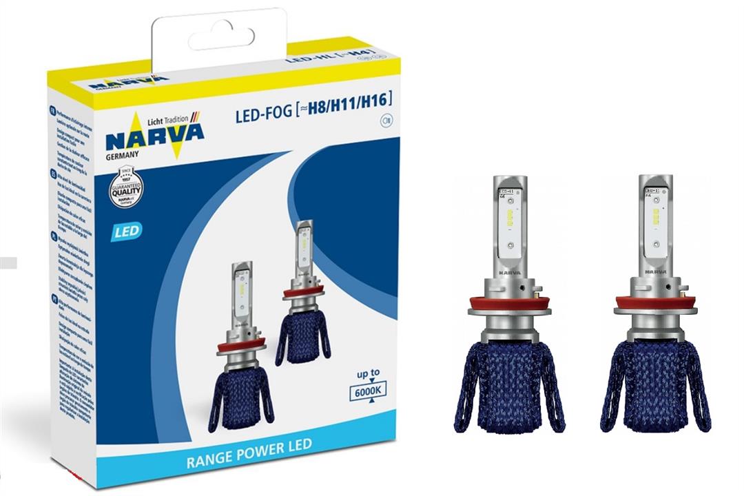 Лампы светодиодные комплект Narva Range Power LED-FOG H8/H11/H16 12V 16W 6000K (2 шт.) (180133000) Narva 180133000 (NARVA: 180133000)