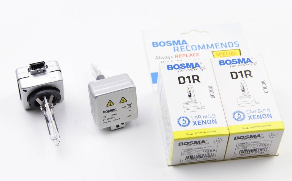 Лампа ксеноновая BOSMA D1R 85V 35W 6000K (2 шт.) (6186D) BOSMA 6186D (BOSMA: 6186D)