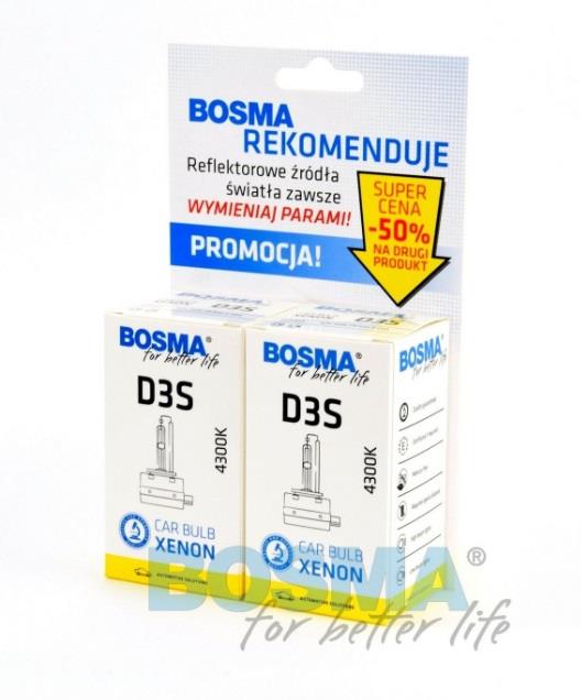 Лампа ксеноновая BOSMA D3S 42V 35W 4300К (2 шт.) (9518D) BOSMA 9518D (BOSMA: 9518D)