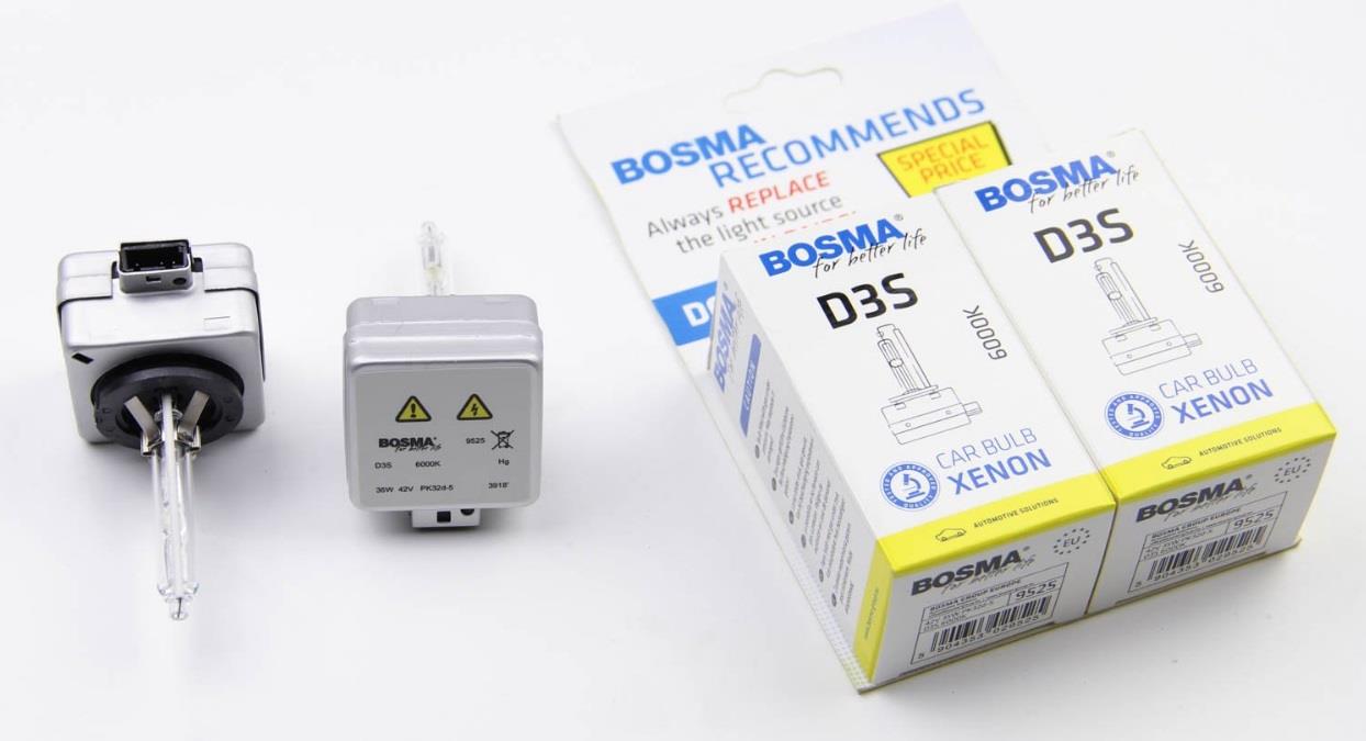 Лампа ксеноновая BOSMA D3S 42V 35W 6000К (2 шт.) (9525D) BOSMA 9525D (BOSMA: 9525D)