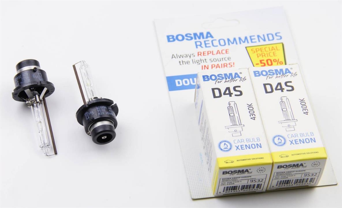 Лампа ксеноновая BOSMA D4S 42V 35W 4300K (2 шт.) (9532D) BOSMA 9532D (BOSMA: 9532D)