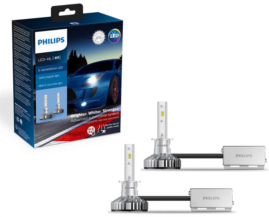 Лампа светодиодная Philips X-tremeUltinon LED +200% H1 5800K (2 шт.) (11258XUX2) Philips 11258XUX2 (PHILIPS: 11258XUX2)