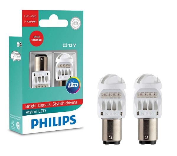 Лампа светодиодная Philips Vision LED P21/5W 12V BAY15d (2 шт.) (12836REDX2) Philips 12836REDX2 (PHILIPS: 12836REDX2)