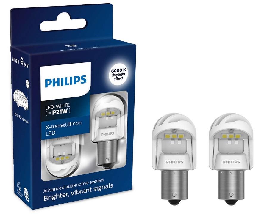 Лампа светодиодная Philips X-tremeUltinon LED gen2 P21W 12/24V BA15s (2 шт.) (11498XUWX2) Philips 11498XUWX2 (PHILIPS: 11498XUWX2)