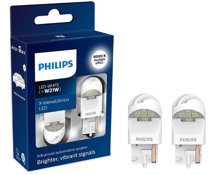 Лампа светодиодная Philips X-tremeUltinon LED gen2 W21W 12/24V W3x16d (2 шт.) (11065XUWX2) Philips 11065XUWX2 (PHILIPS: 11065XUWX2)