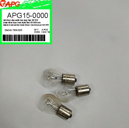 Лампа накаливания P21W 12V 21W (APG150000) APG APG15-0000 (APG: APG15-0000)