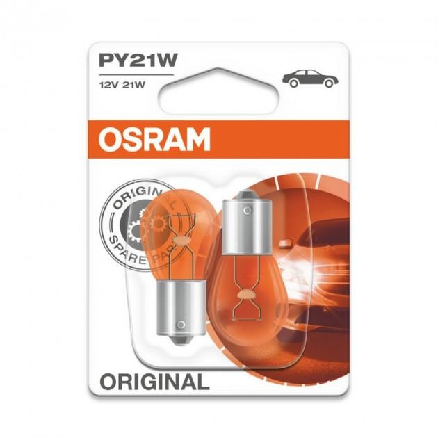 Лампа накаливания желтая PY21W 12V 21W (7507BLI2) Osram 7507-BLI2 (OSRAM: 7507-BLI2)