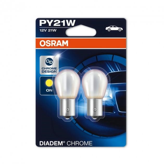 Лампа накаливания желтая PY21W 12V 21W (7507DCBLI2) Osram 7507-DC-BLI2 (OSRAM: 7507-DC-BLI2)