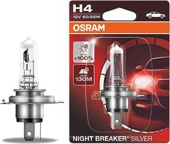 Лампа галогенная Osram Night Breaker Silver +100% H4 12V 60/55W (64193NBS01B) Osram 64193NBS-01B (OSRAM: 64193NBS-01B)