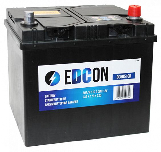 Аккумулятор Edcon (60 A/h), 510A R+ (DC60510R) (Edcon: DC60510R)