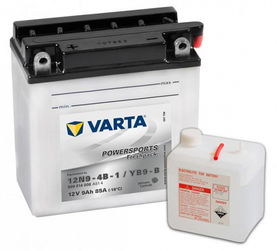 Аккумулятор Varta Powersports Freshpack 509 014 008 (9 A/h), 85A L+ (VARTA: 509 014 008)