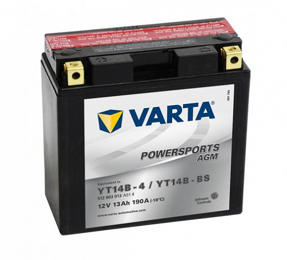 Аккумулятор Varta Powersports AGM 512 903 013 (13 A/h), 190A L+ (VARTA: 512 903 013)