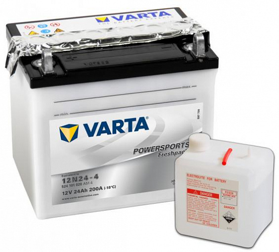 Аккумулятор Varta Powersports Freshpack 524 101 020 (24 A/h), 200A  L+ (VARTA: 524 101 020)