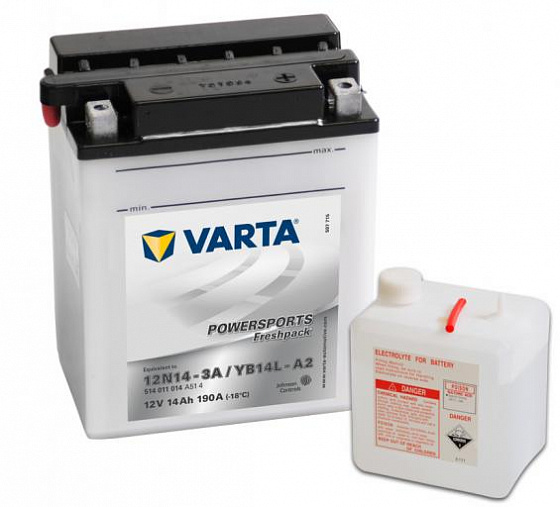 Аккумулятор Varta Powersports Freshpack 514 011 014 (14 A/h), 190A R+ (VARTA: 514 011 014)