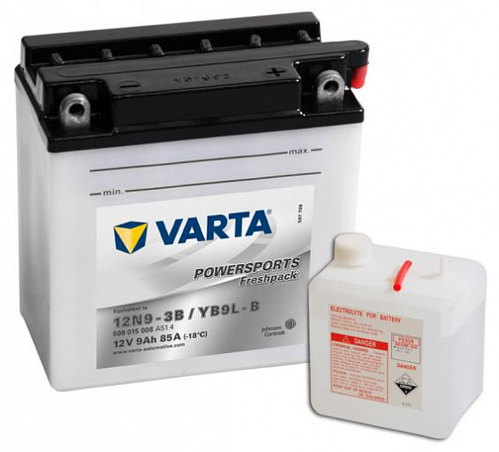 Аккумулятор Varta Powersports Freshpack 509 015 008 (9 A/h), 85A R+ (VARTA: 509 015 008)