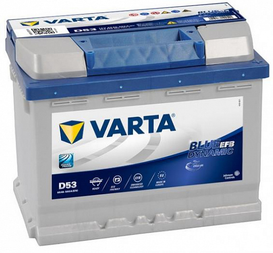 Аккумулятор Varta Blue Dynamic EFB D53 (60 А/h), 560А R+ (560 500 056) (VARTA: 560500056)