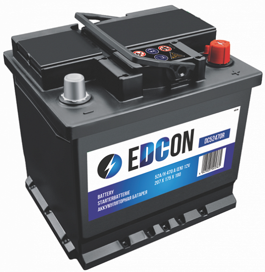 Аккумулятор Edcon (52 A/h), 470A R+ (DC52470R) (Edcon: DC52470R)