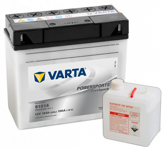 Аккумулятор Varta Powersports Freshpack 518 014 015 (18 A/h), 100A R+ (VARTA: 518 014 015)