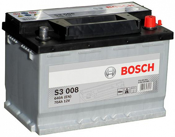 Аккумулятор Bosch S3 008 (70 А/h), 640A R+ (570 409 064) (BOSCH: 0092S30080)