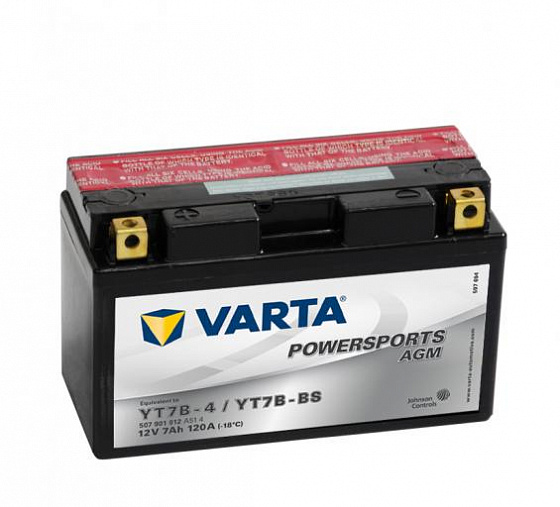 Аккумулятор Varta Powersports AGM 507 901 012 (7 A/h), 120A L+ (VARTA: 507 901 012)