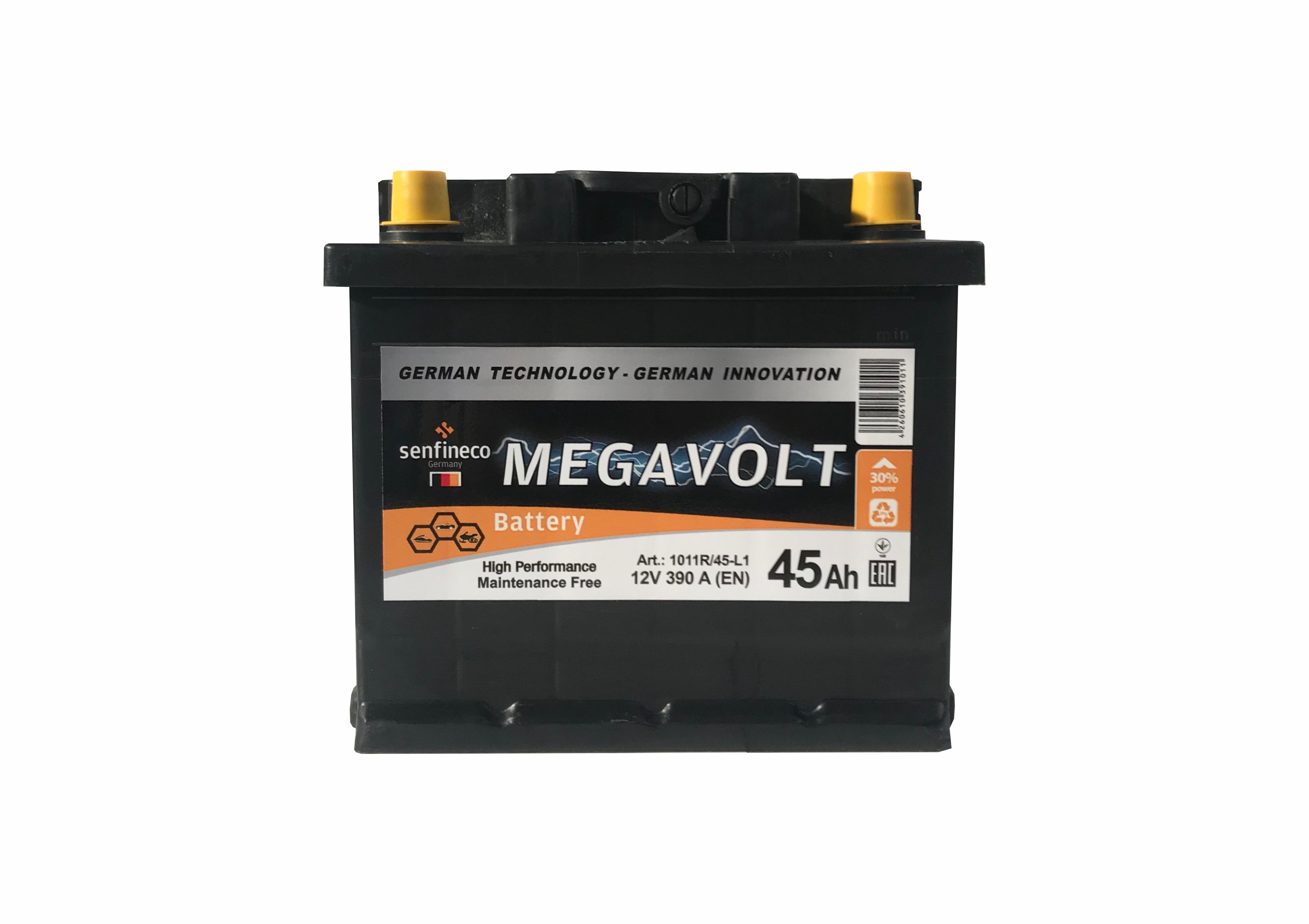 Аккумулятор Senfineco Megavolt 12V R+ (45 А/h) (MegaVolt: 1011R45L1)