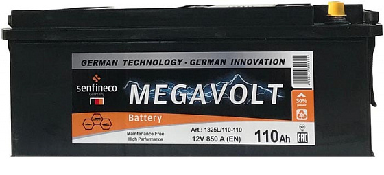 Аккумулятор Senfineco Megavolt 12V R+ (100 А/h) (MegaVolt: 1301R100L5)