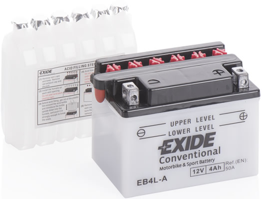 Аккумулятор Exide EB4L-A (4 A/h), 50A R+ (EXIDE: EB4LA)