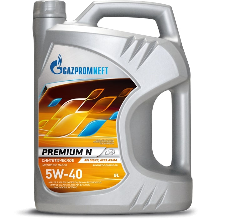 Моторное масло Gazpromneft Premium N 5W-40, 5л (GAZPROMNEFT: 23899070021)