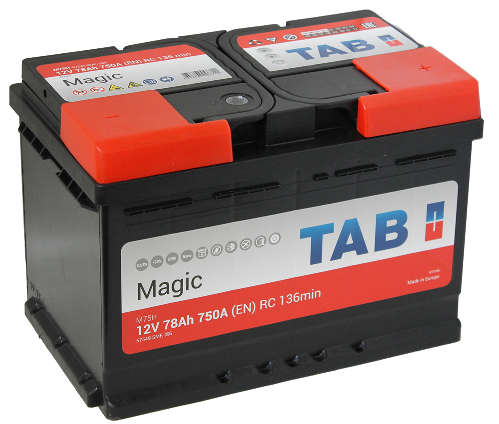 Аккумулятор TAB Magic (78 A/h), 750А R+ (TAB: 189080)