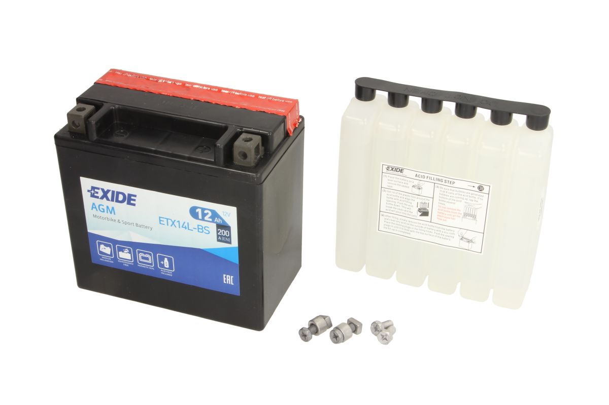 Аккумулятор Exide ET14L-BS (12 A/h), 200A R+ (EXIDE: ET14LBS)