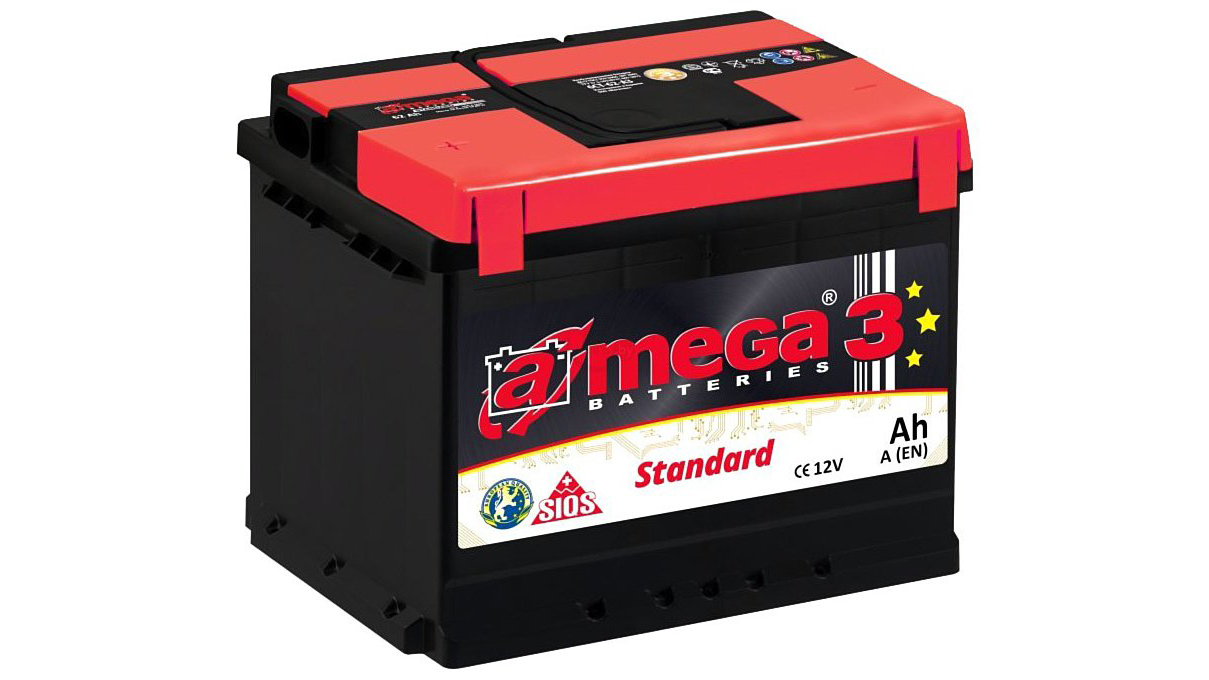 Аккумулятор A-mega Standard 6СТ-62 (62 А/h), 560А R+ (A-mega: ASt620)