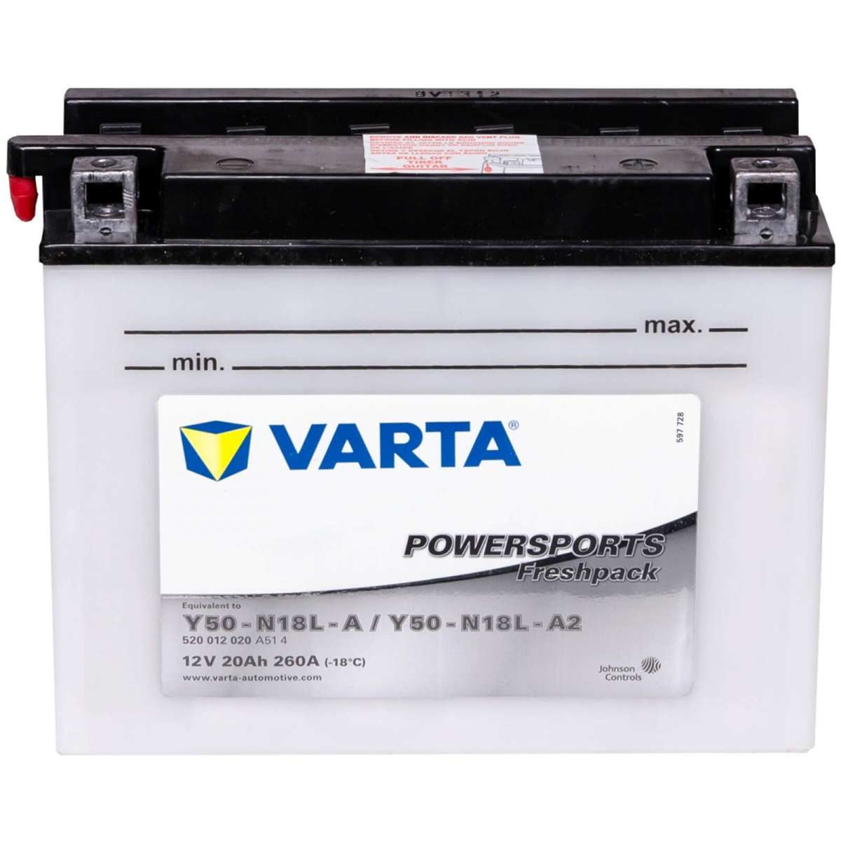 Аккумулятор Varta Powersports Freshpack 520 016 020 (20 A/h), 260A R+ (VARTA: 520016020)